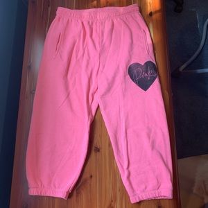 Pink crop sweat pants